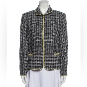 ✨ Vintage Bob Mackie Studio Textured Tweed Zip-Front Jacket – Size 3X / 32W